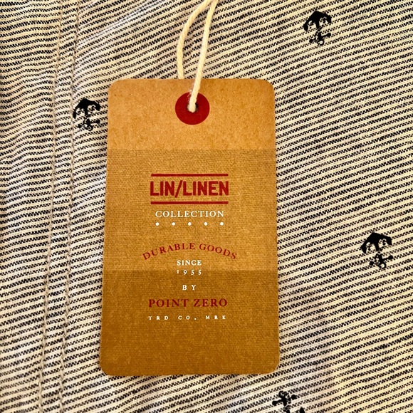 POINT ZERO - Linen shorts - White And blue - Anchor SZ 38 - Picture 4 of 4